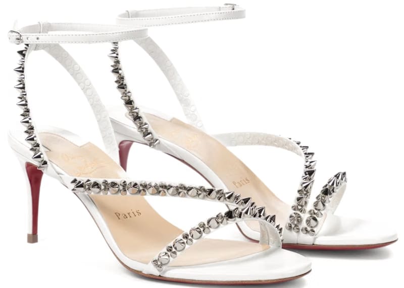 Christian Louboutin Mafaldina Spikes 70 Leather Sandals White (Women's)