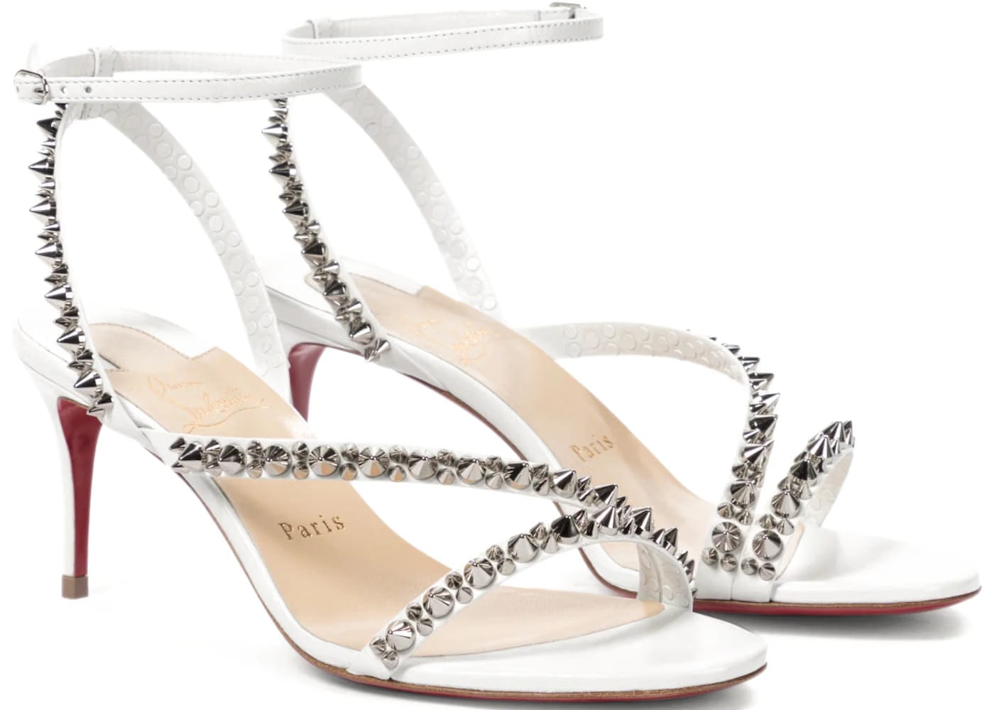 Christian Louboutin Mafaldina Spikes 70 Leather Sandals White (Women's)