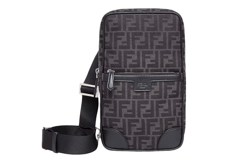 Fendi One-Shoulder Travel Backpack FF Jacquard Fabric Multicolour