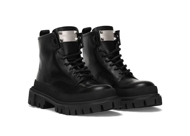 Dolce & Gabbana Lace Up Ankle Boots Black