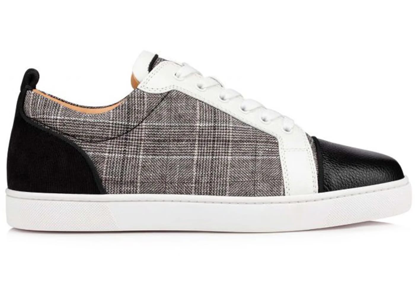 Christian Louboutin Louis Junior Orlato Flat Grey Checked Wool