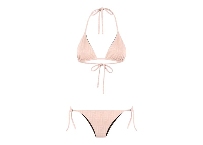 Fendi Jacquard FF Motif Two-Piece Swimsuit Pink