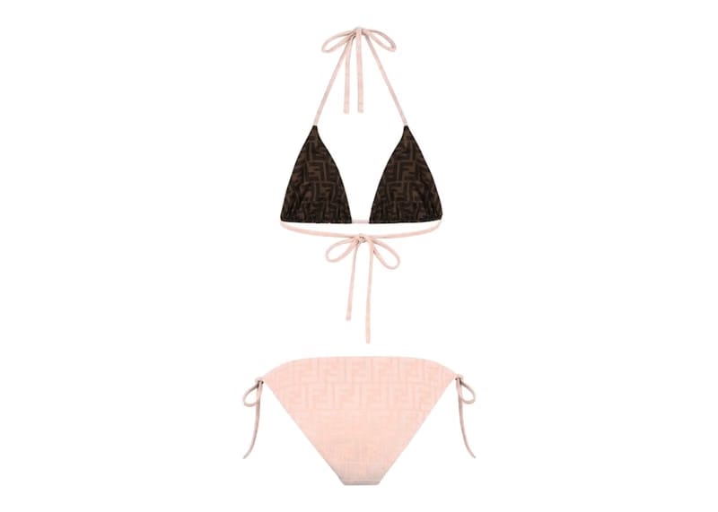 Fendi Jacquard FF Motif Two-Piece Swimsuit Pink