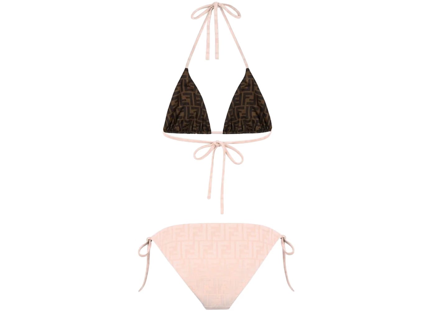 Fendi Jacquard FF Motif Two-Piece Swimsuit Pink