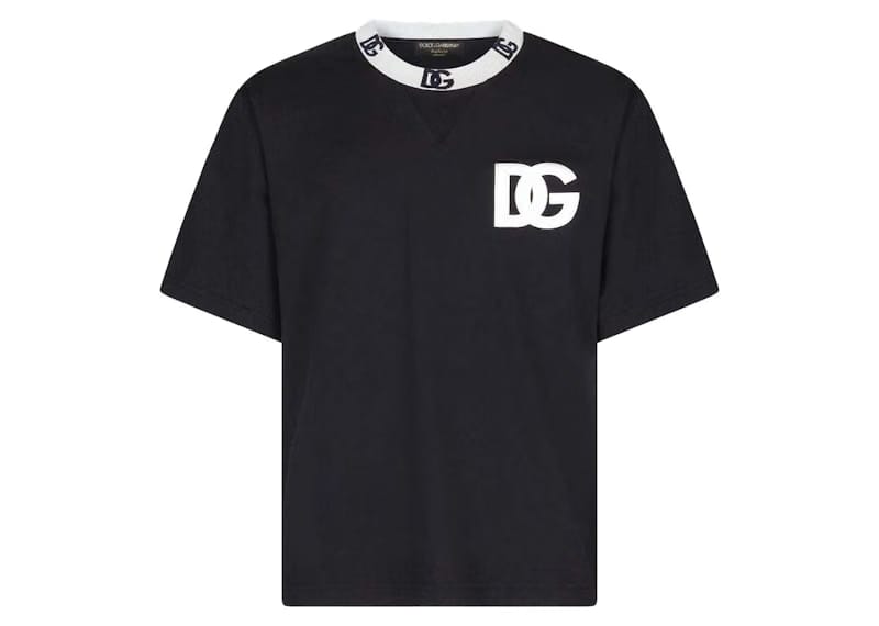 Dolce & Gabbana Cotton DG Patch T-Shirt Blue