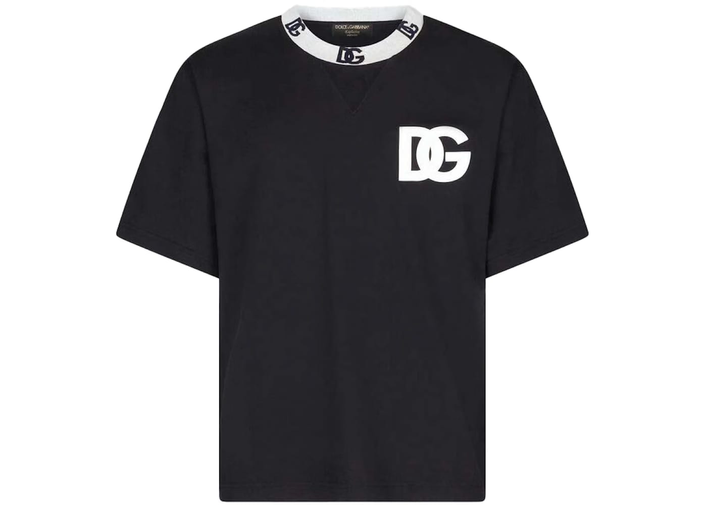Dolce & Gabbana Cotton DG Patch T-Shirt Blue