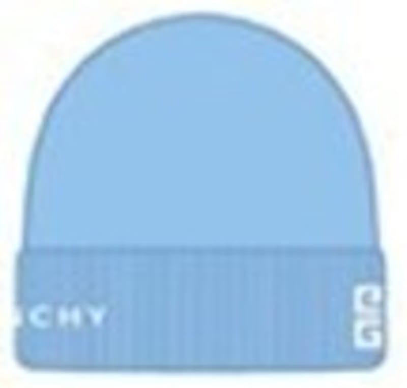 Givenchy Ribbed Embroidered Logo Beanie Light Blue