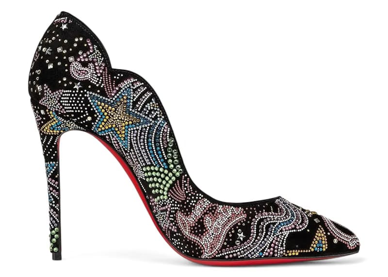 Christian Louboutin Hot Chick Starlight 100 Pumps Multi Black (Women's)