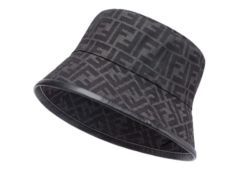 Fendi Jacquard FF Fabric Bucket Hat Black/Grey