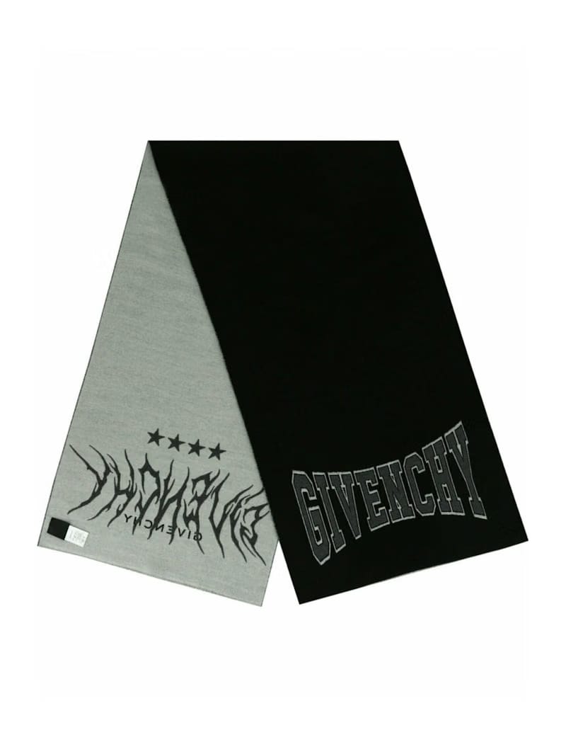 Givenchy Logo Stars Scarf Black/Grey