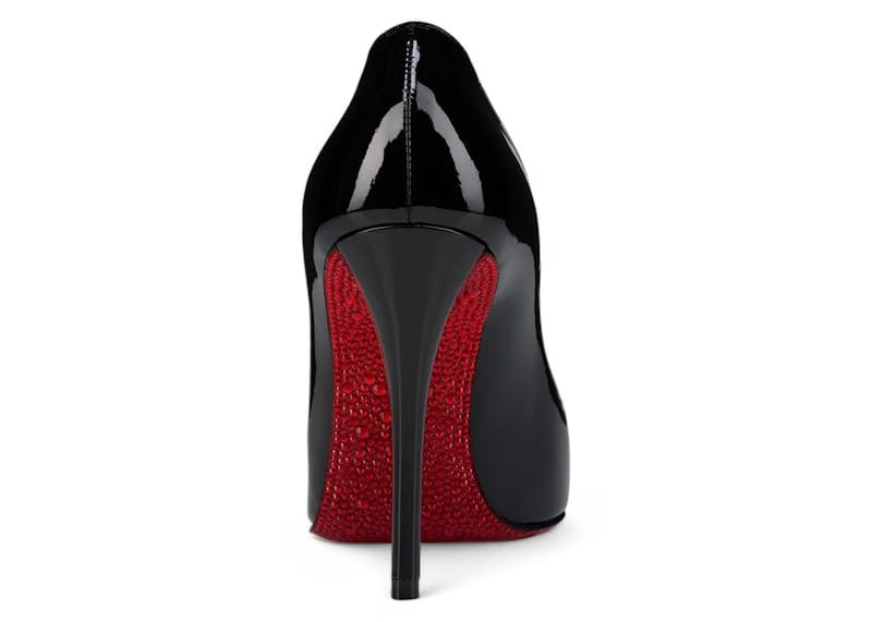 Christian Louboutin Miss Z Suola Strass 100mm Pump Black Patent Calf Leather