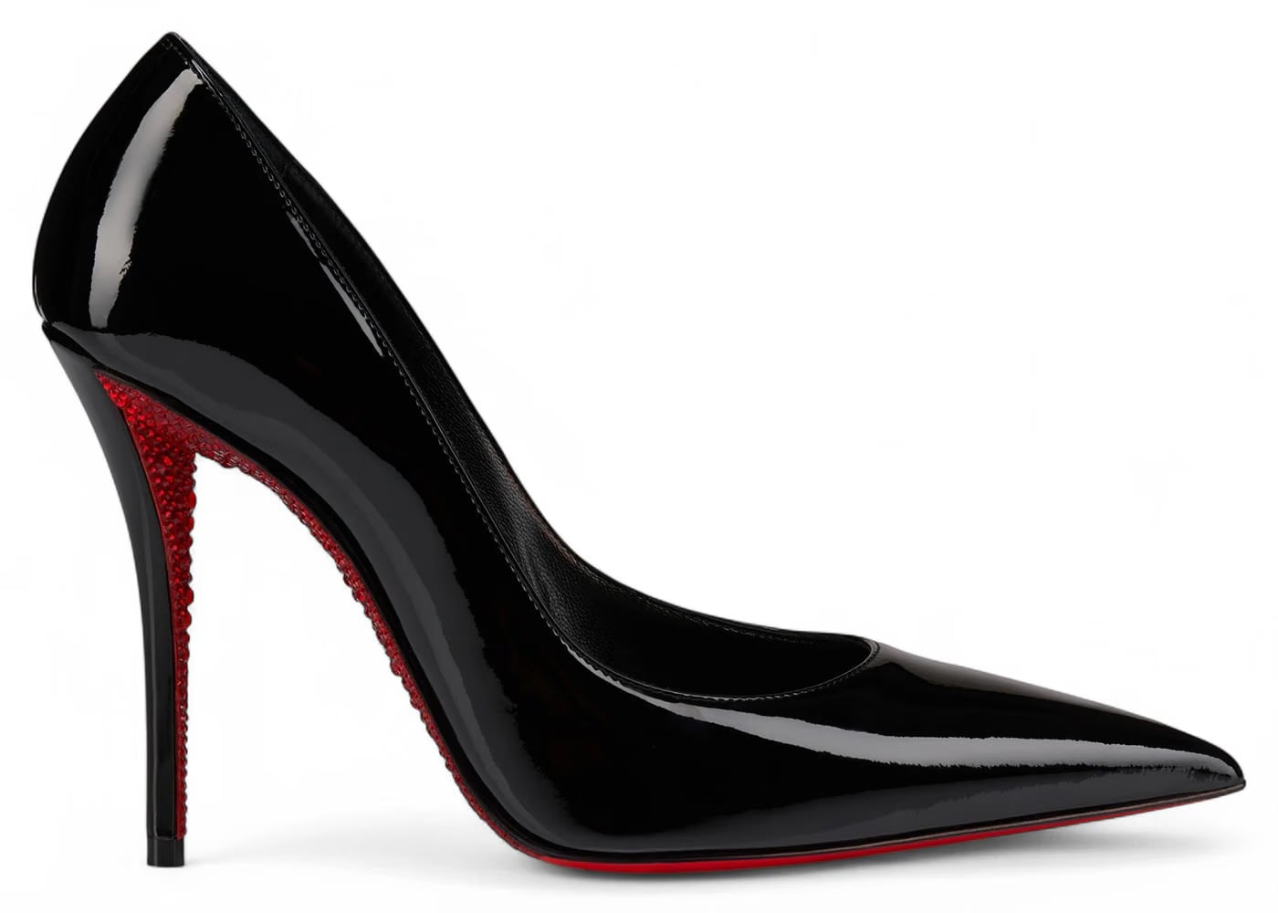 Christian Louboutin Miss Z Suola Strass 100mm Pump Black Patent Calf Leather