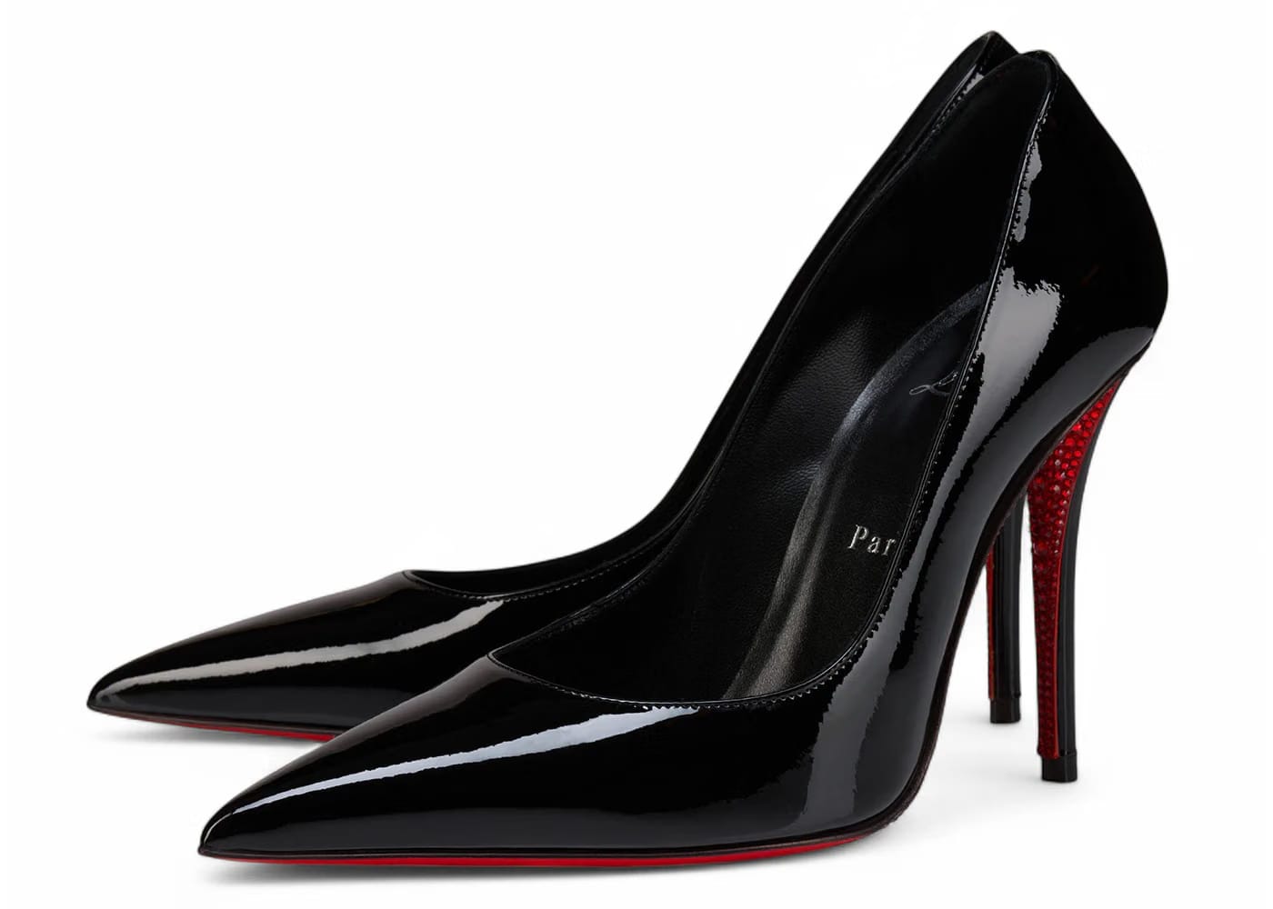 Christian Louboutin Miss Z Suola Strass 100mm Pump Black Patent Calf Leather