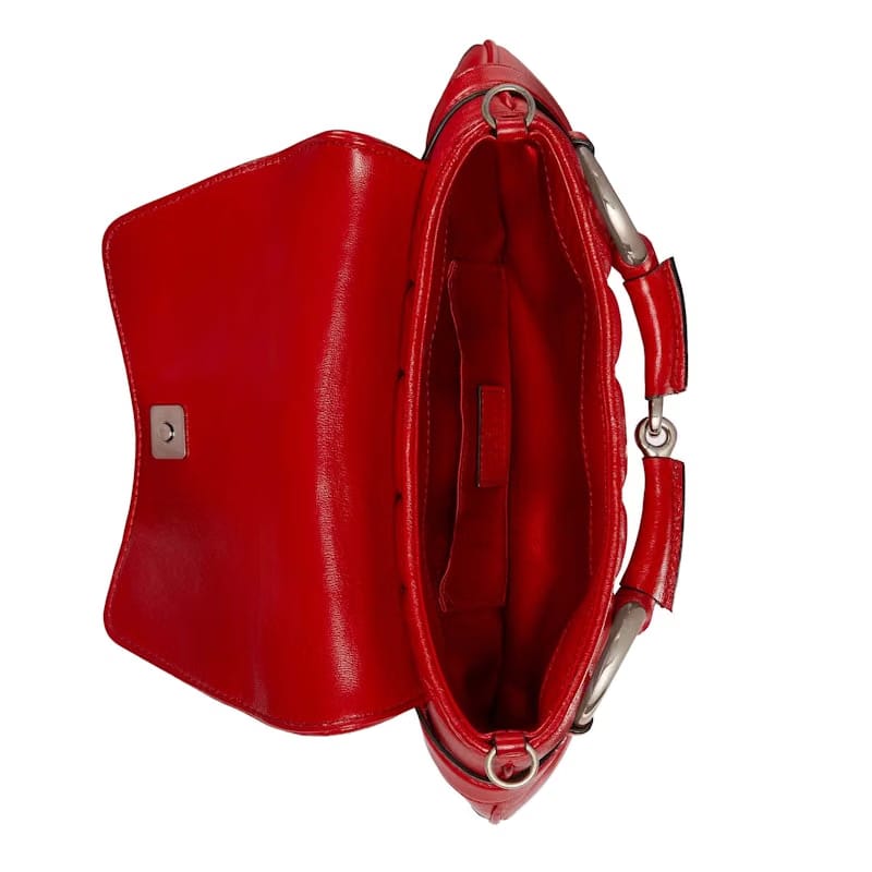 Gucci Horsebit Chain Small Shoulder Bag Red