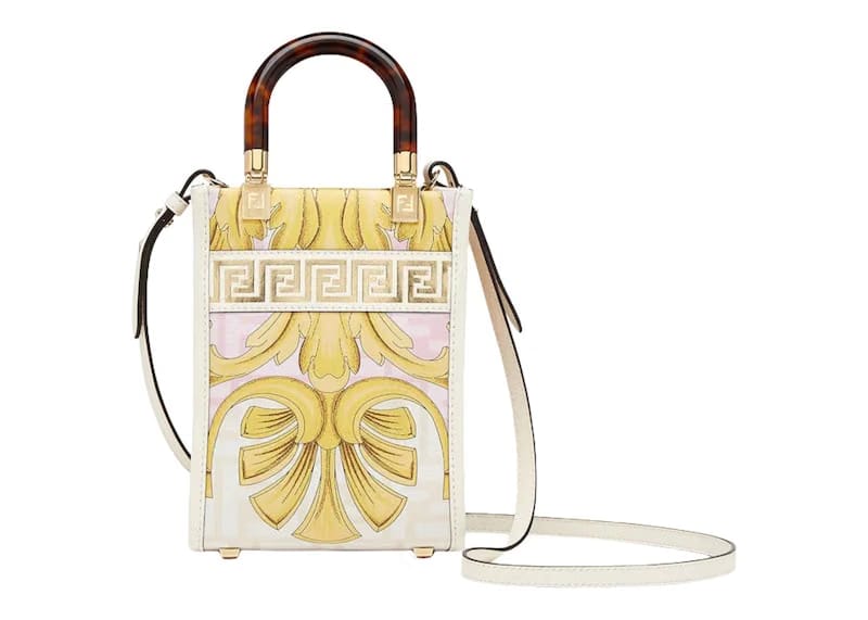 Fendi Fendace Mini Sunshine Shopper White