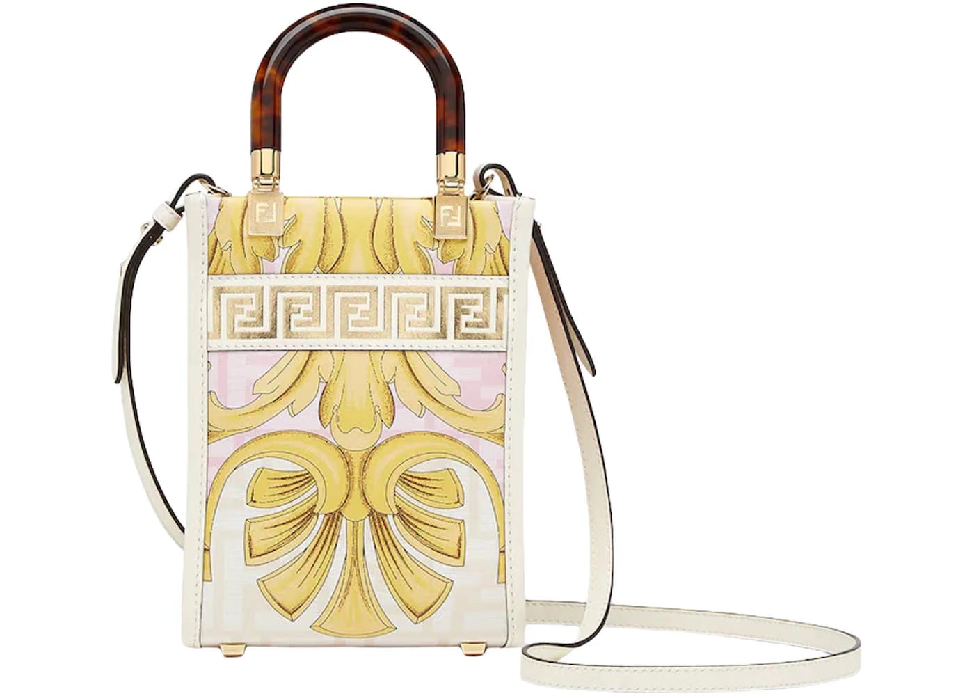 Fendi Fendace Mini Sunshine Shopper White