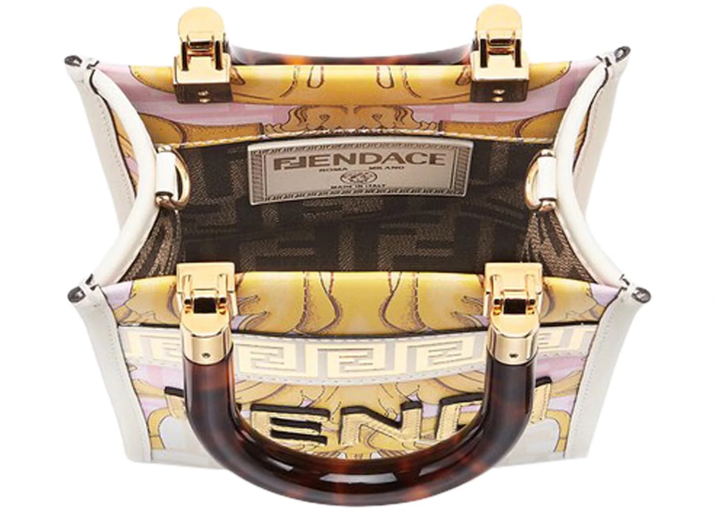 Fendi Fendace Mini Sunshine Shopper White