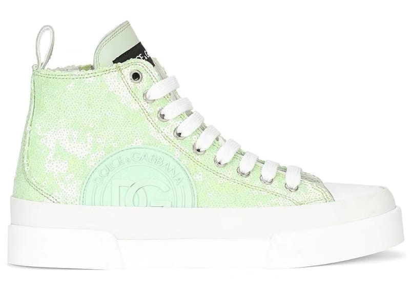 Dolce & Gabbana Portofino High Top Sequin Lime Green (Women's)