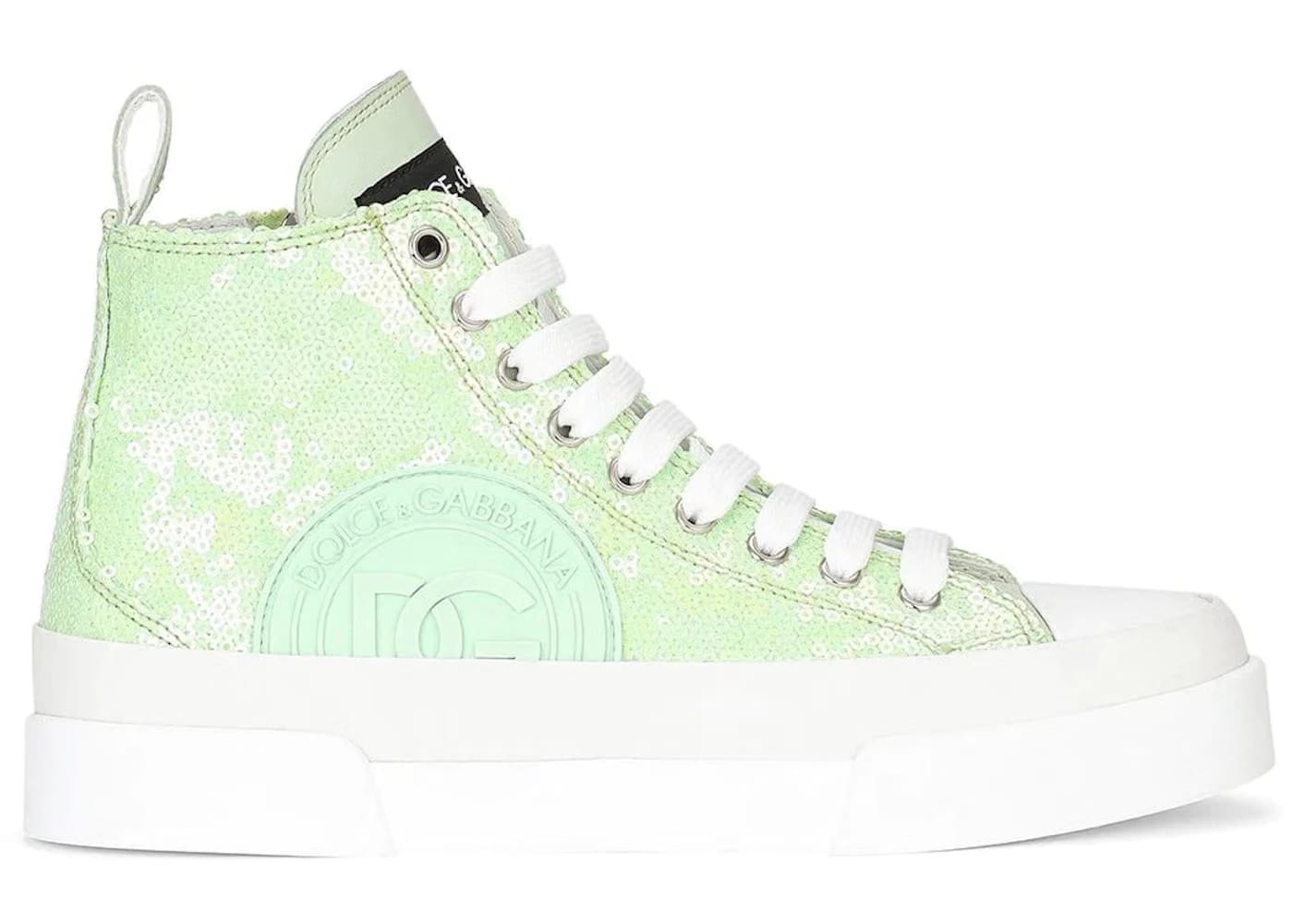 Dolce & Gabbana Portofino High Top Sequin Lime Green (Women's)