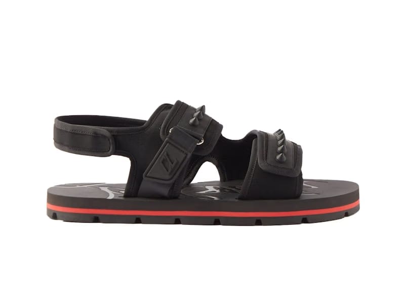 Christian Louboutin Siwa Flat Sandals Black Red