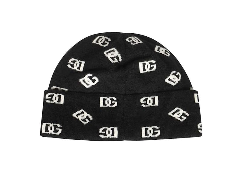 Dolce & Gabbana Logo Intarsia Beanie Black/White