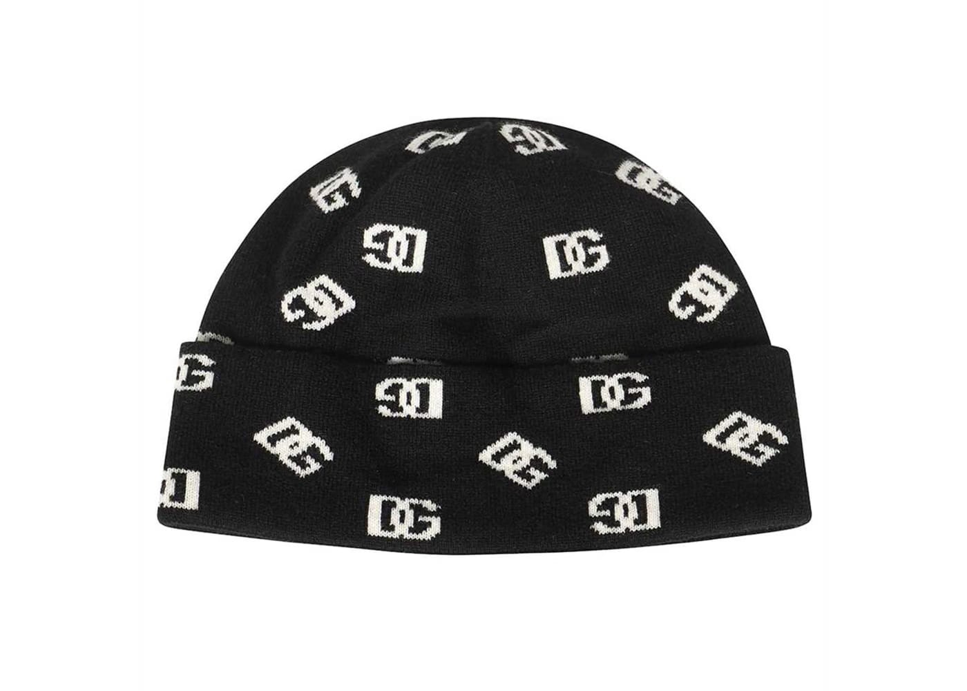 Dolce & Gabbana Logo Intarsia Beanie Black/White
