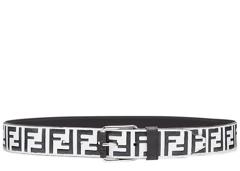 Fendi Belt FF Embossed White/Black