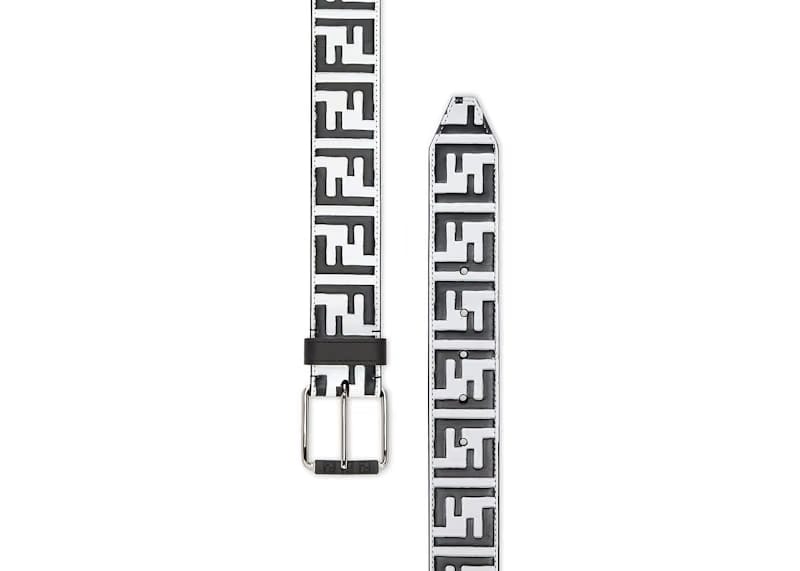Fendi Belt FF Embossed White/Black