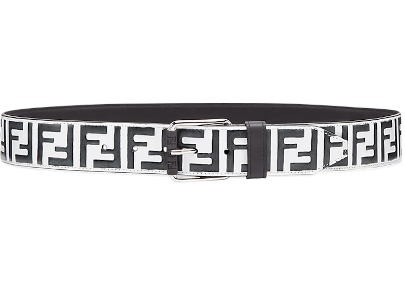 Fendi Belt FF Embossed White/Black
