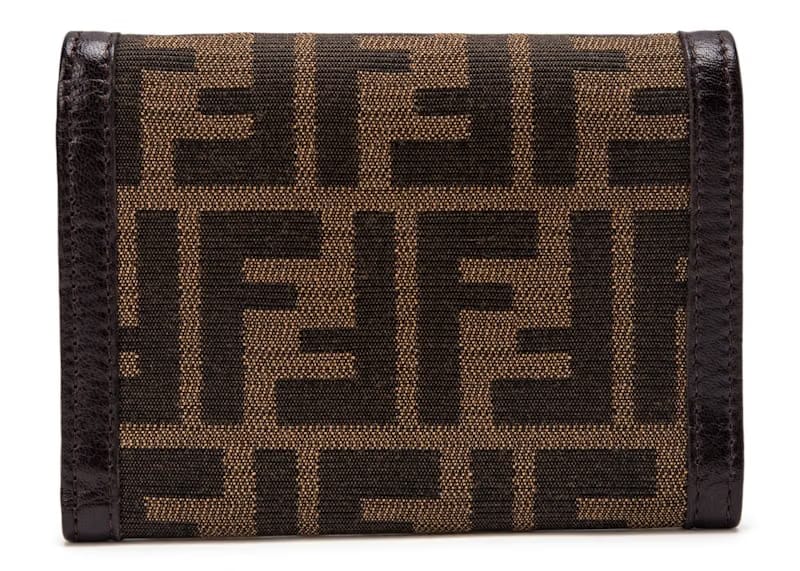Fendi Zucca Flap Wallet Monogram Brown