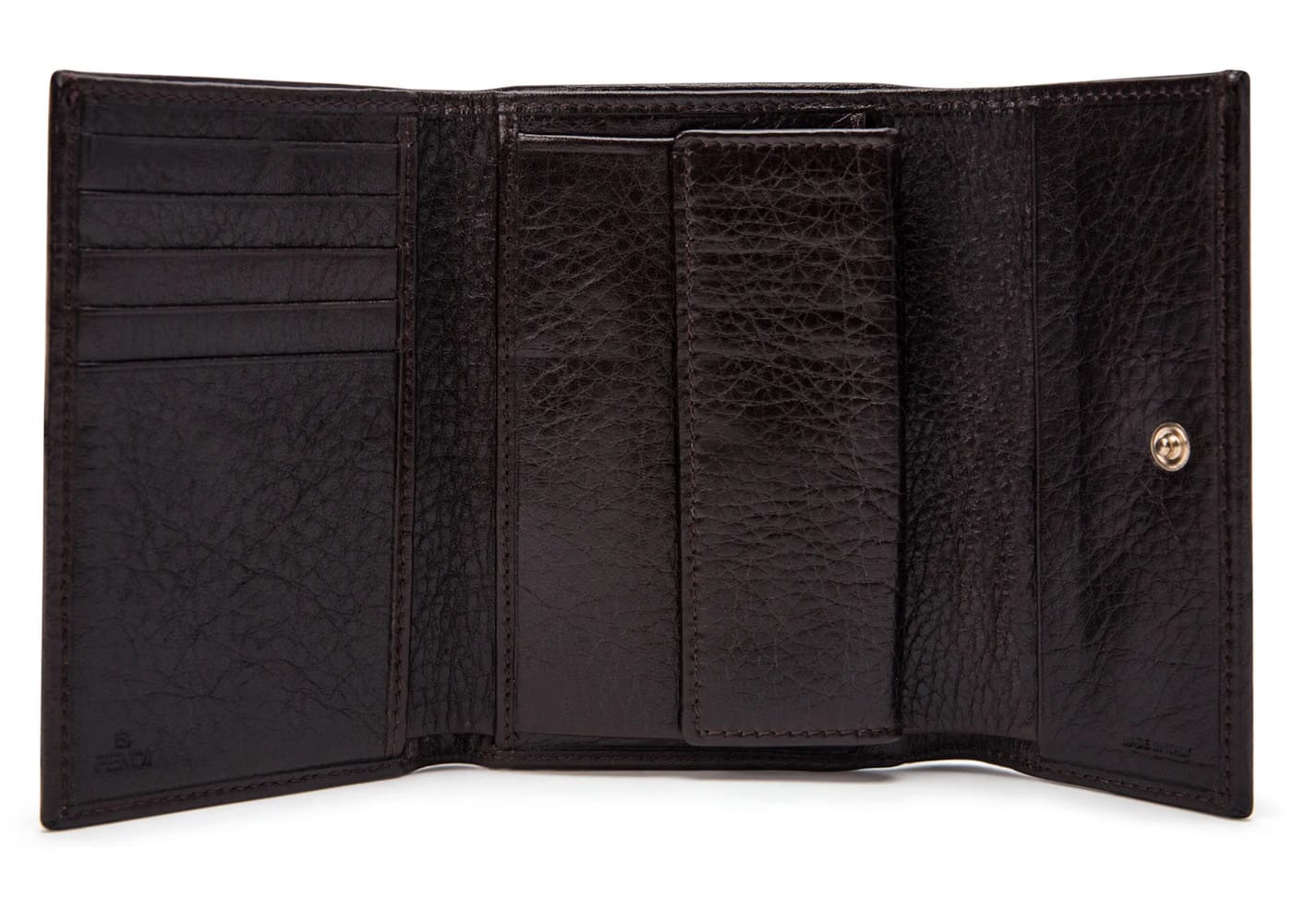 Fendi Zucca Flap Wallet Monogram Brown