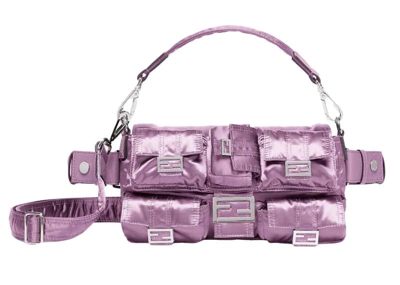 Fendi Nylon Baguette Purple