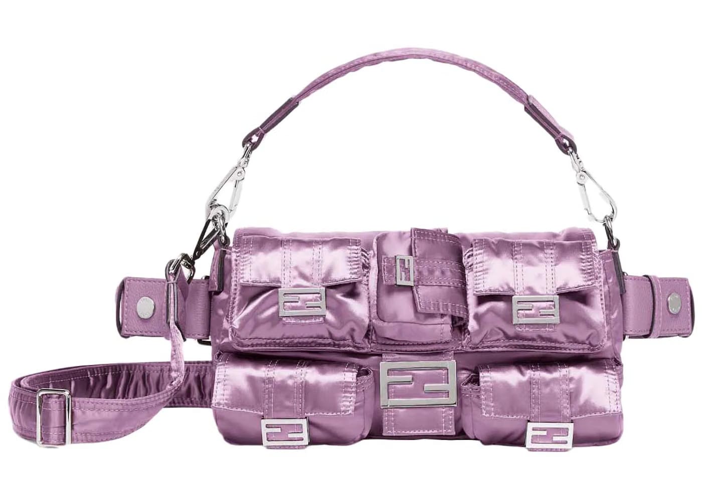 Fendi Nylon Baguette Purple