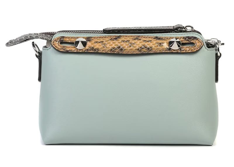 Fendi By The Way Boston Bag Mini Snakeskin Green