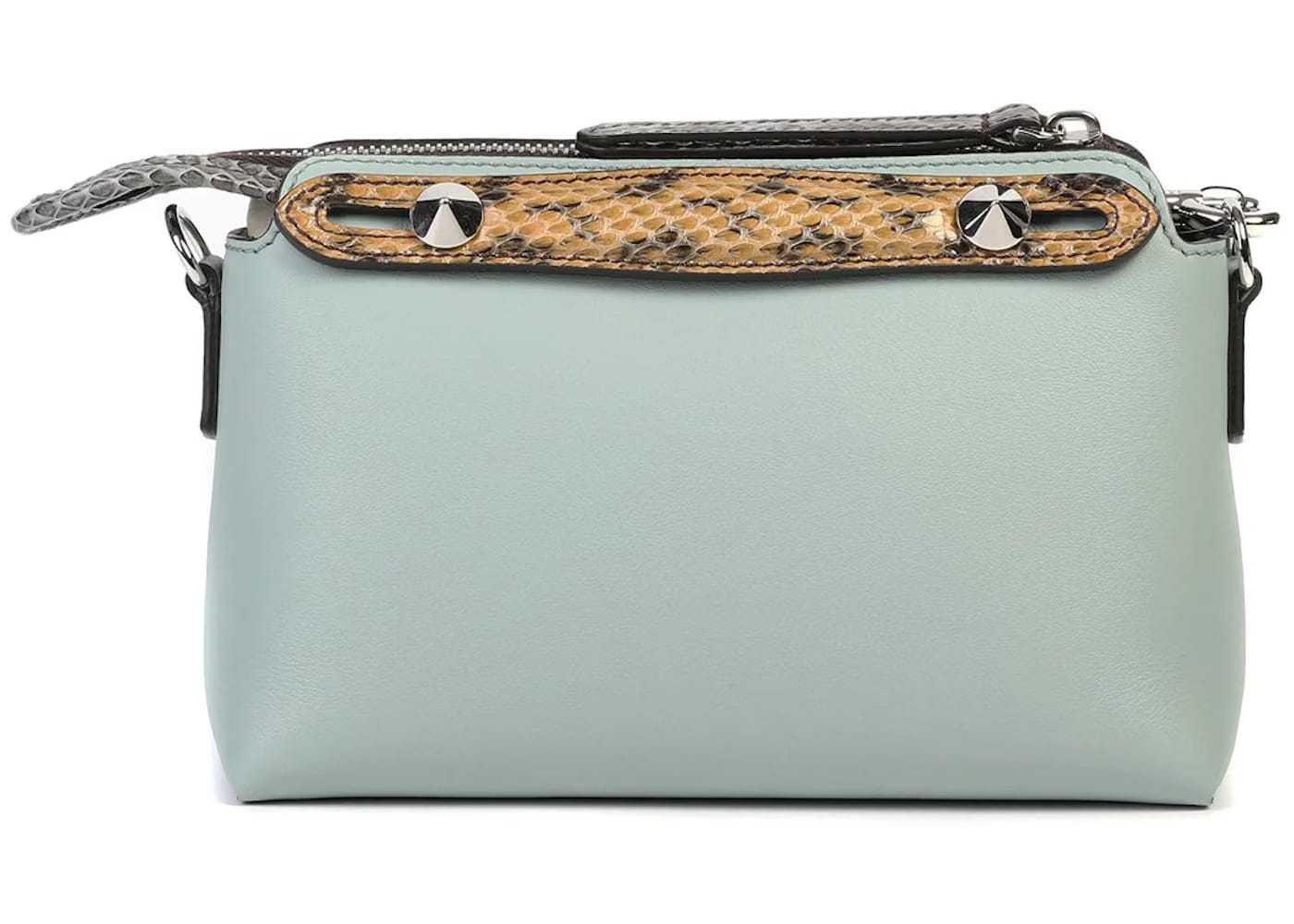 Fendi By The Way Boston Bag Mini Snakeskin Green