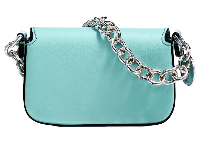Tiffany x FENDI Nano Baguette in Tiffany Blue Leather with Sterling Silver