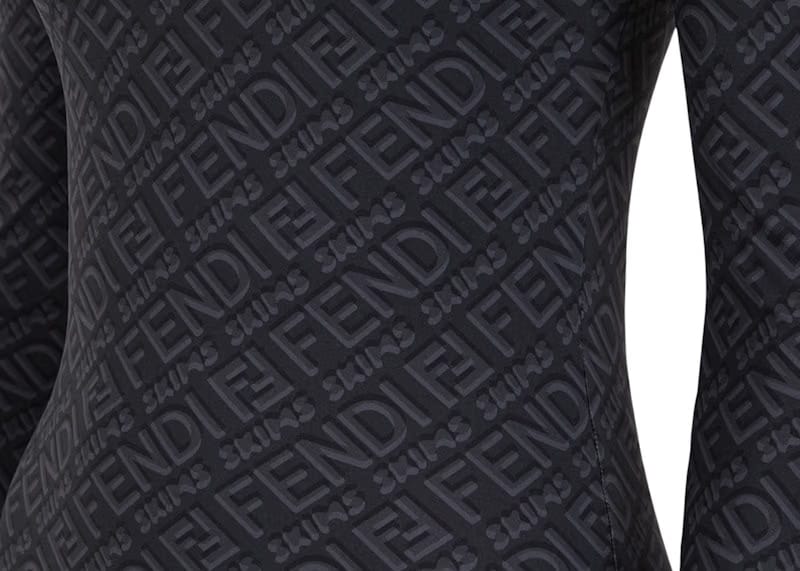 Fendi x SKIMS Mock Neck Long Sleeve Bodysuit Black