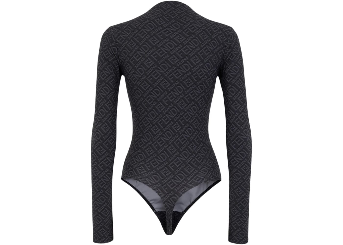 Fendi x SKIMS Mock Neck Long Sleeve Bodysuit Black