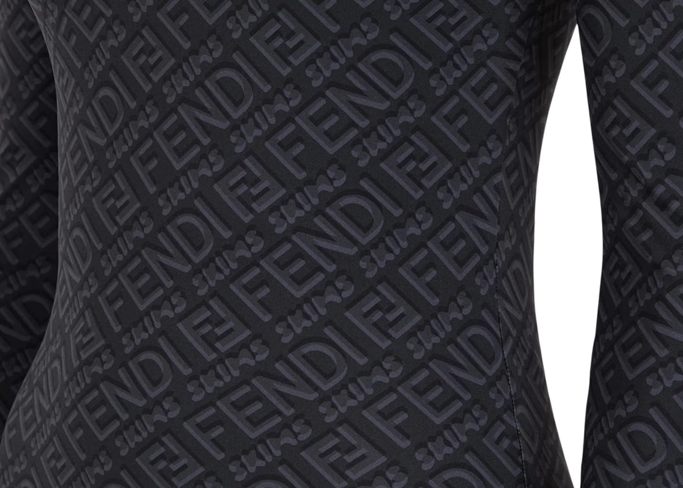 Fendi x SKIMS Mock Neck Long Sleeve Bodysuit Black