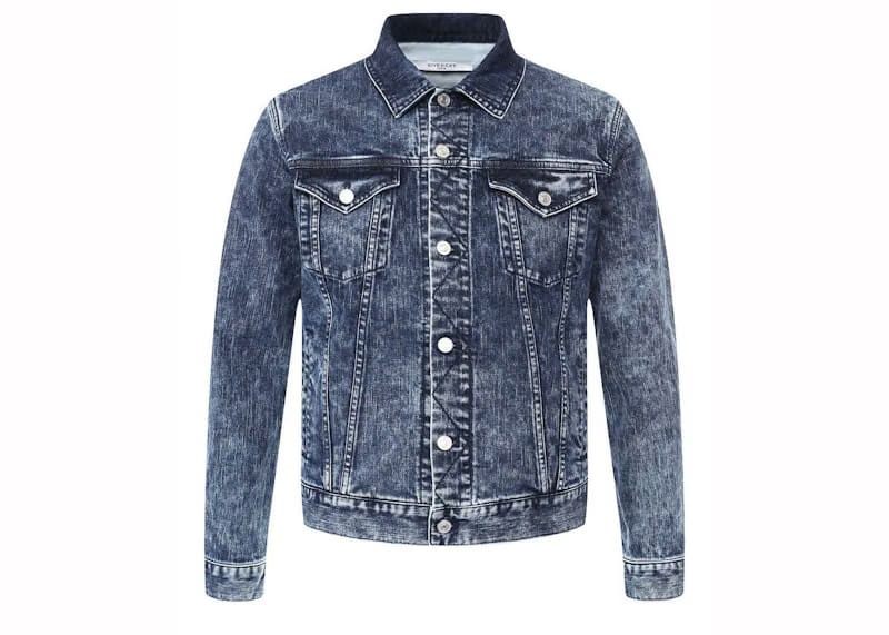 Givenchy Slim Fit Back Logo Denim Jacket Blue