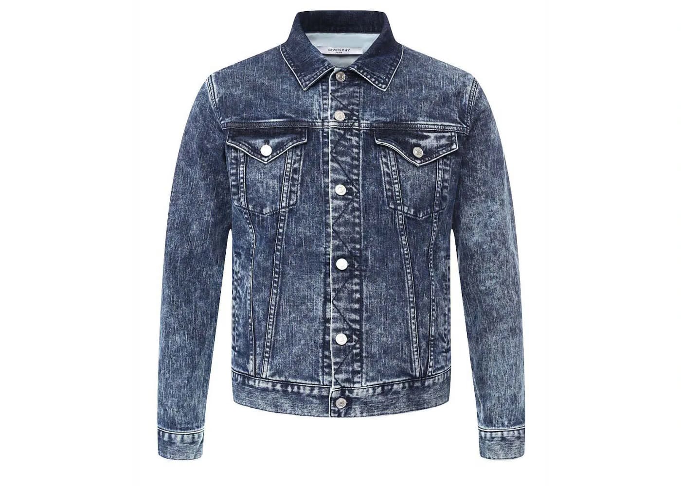 Givenchy Slim Fit Back Logo Denim Jacket Blue