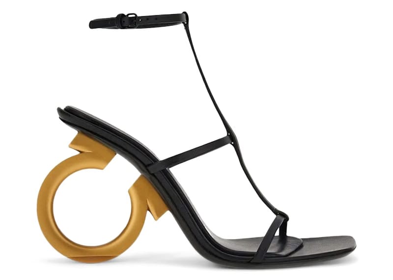 Ferragamo Elina 105mm Nappa Leather Sandals Black (Women's)