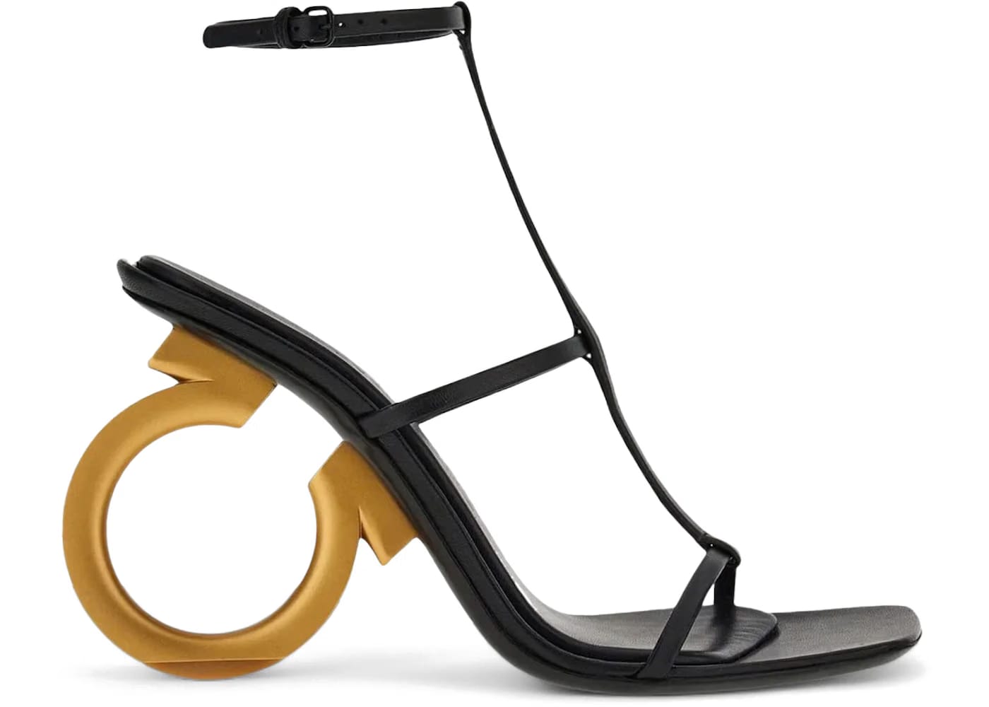 Ferragamo Elina 105mm Nappa Leather Sandals Black (Women's)