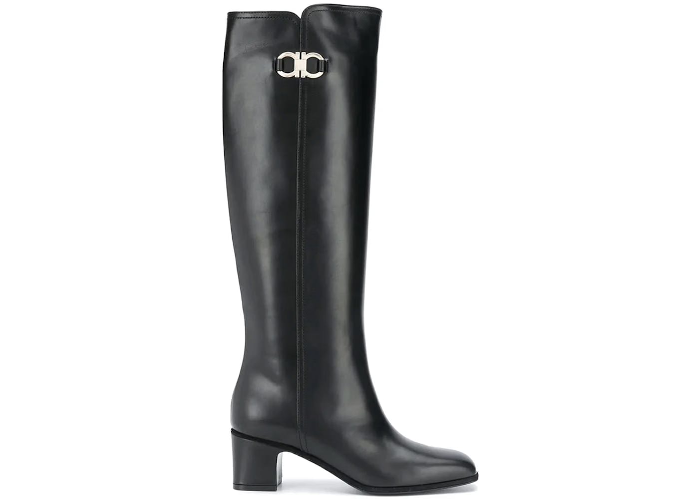 Ferragamo Gancini Buckle Knee-High Boots Black (Women's)