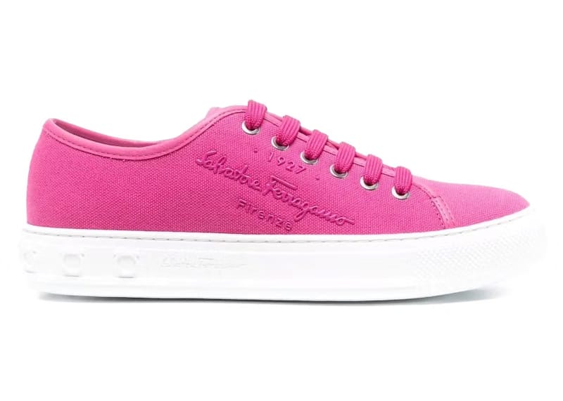 Ferragamo Logo-Embossed Low-Top Sneakers Pink (Women's)