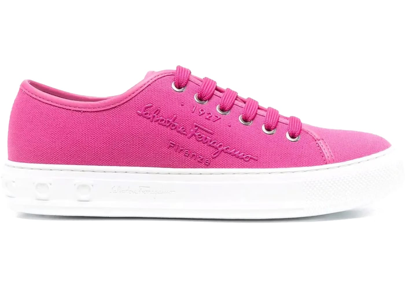 Ferragamo Logo-Embossed Low-Top Sneakers Pink (Women's)