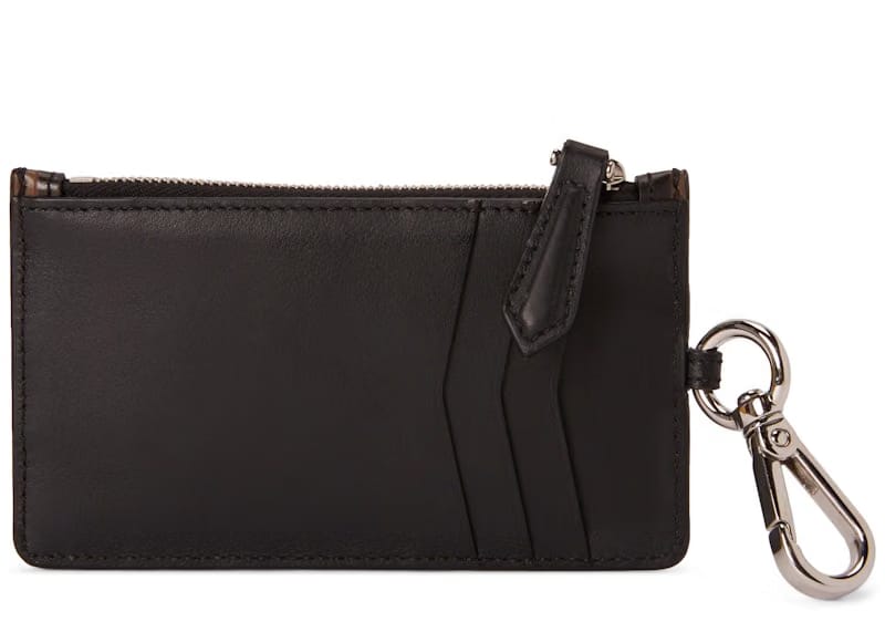 Fendi Coin Purse Zucca Calfskin Tobacco Black