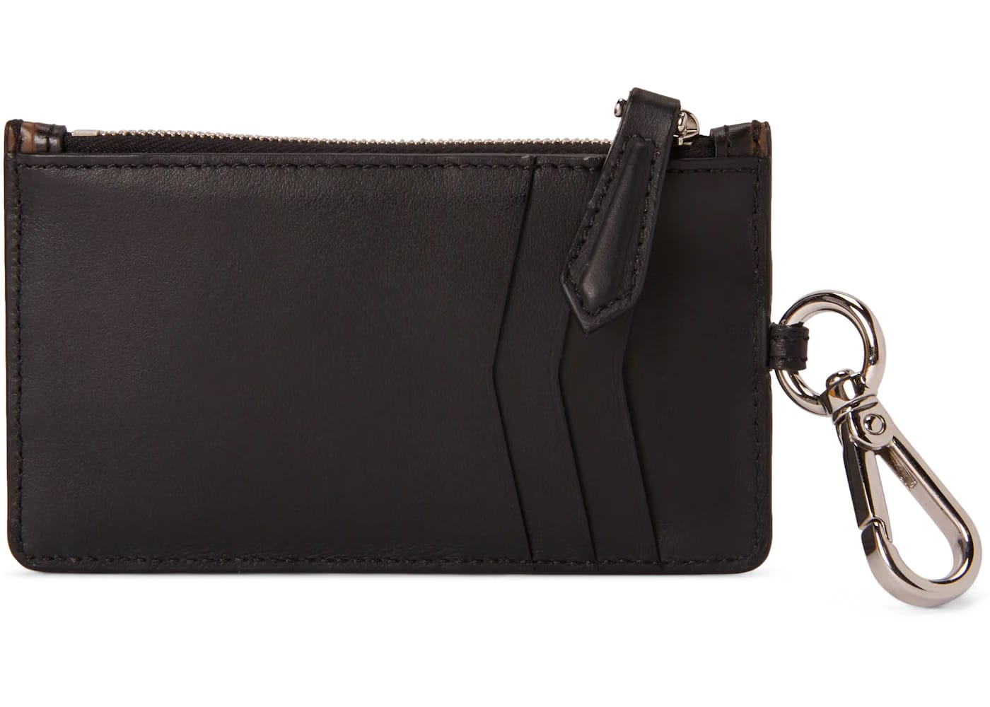 Fendi Coin Purse Zucca Calfskin Tobacco Black