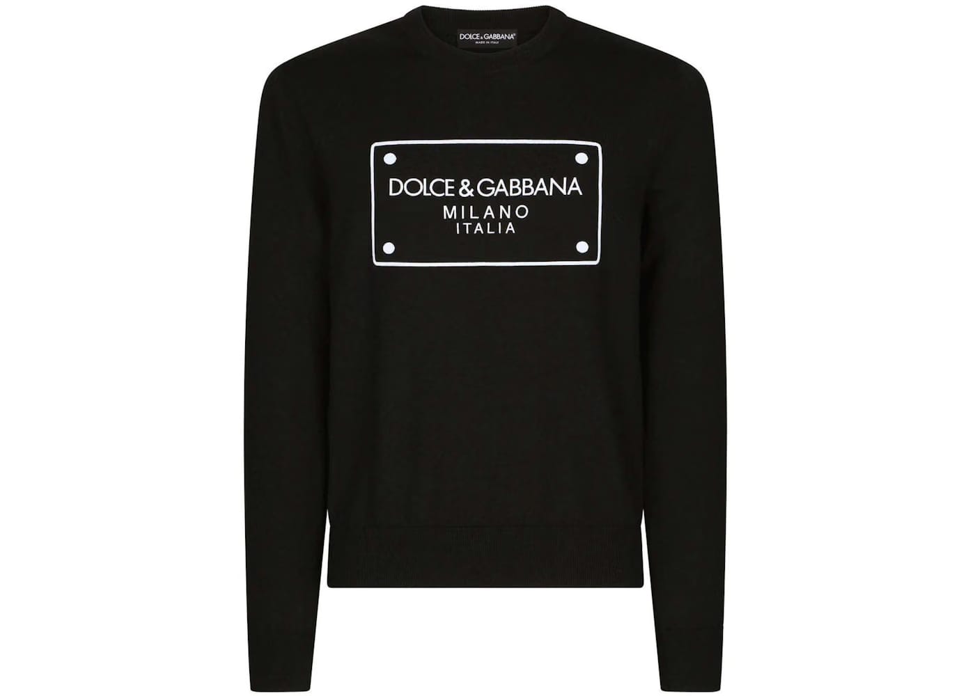 Dolce & Gabbana Intarsia Logo Wool Jumper Black