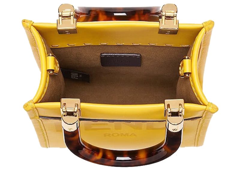 Fendi Mini Sunshine Shopper Yellow